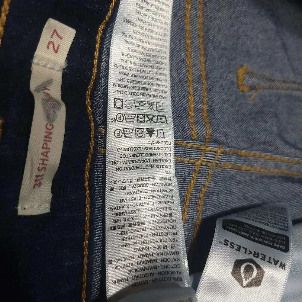Levis 311 Shaping Skinny Jeans Womens Size 27 Mid Rise Blue Stretch Denim Pants
